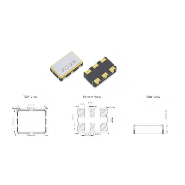 312.5MHz 差分振荡器 SMD2016