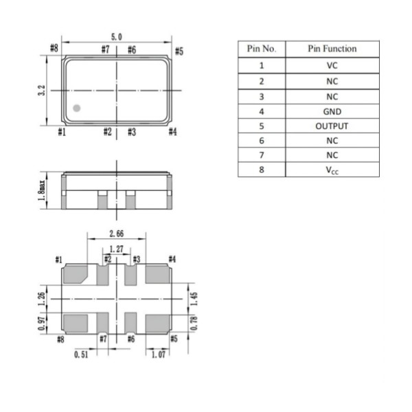 SMD 5032 TCXO 50MHz 0.2ppm