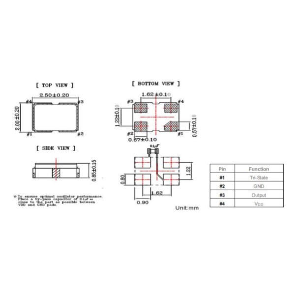 37.125MHz 有源晶振 | SMD 2520 贴片封装 | 1.8V 低电压 | 工业级高精度振荡器