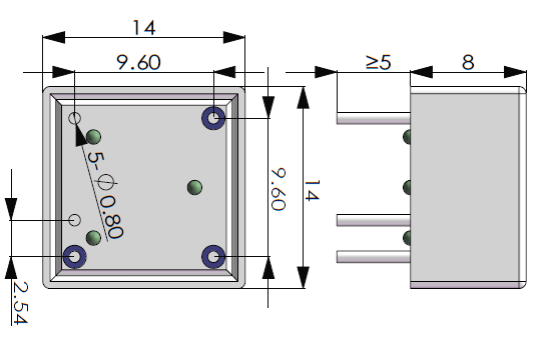 80MHz OCXO 14x14mm pin definition and dimension.png