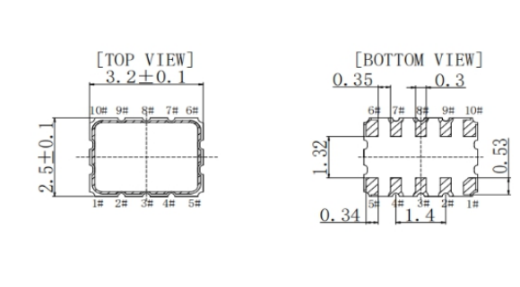 RFC Series 32.768kHz RTC Oscillator 3225 SMD dimenions.png